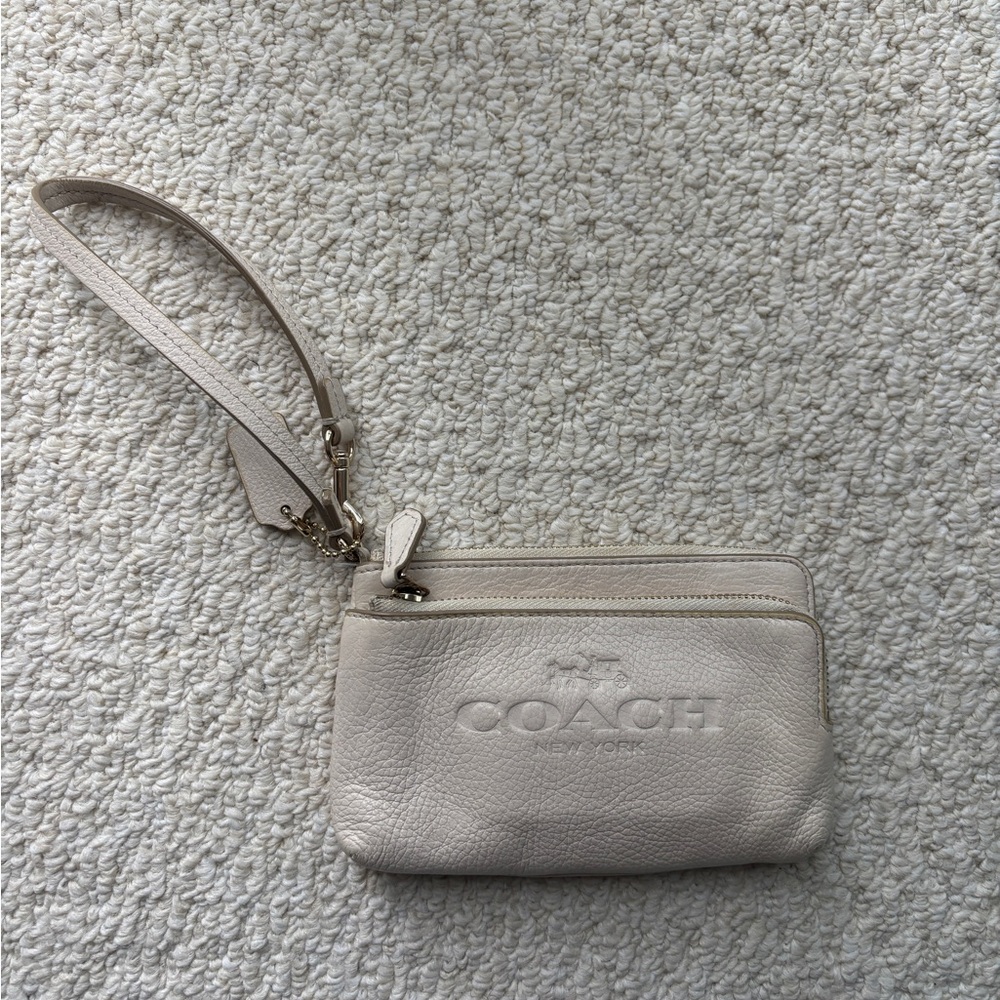 Coach Beige Wristlet